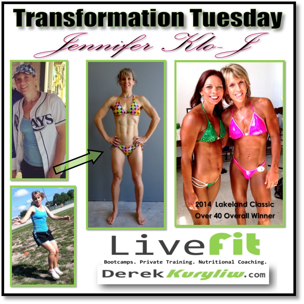 Jen KloJ transformation tuesday figure bikini success story