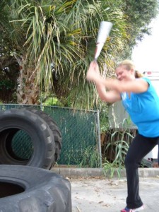 My daily therapy sessions with a tire and a bat :)