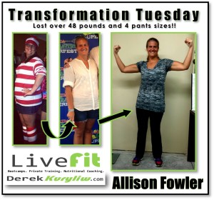 Allison lost 28 pounds transformation tuesday success boot camp story madness