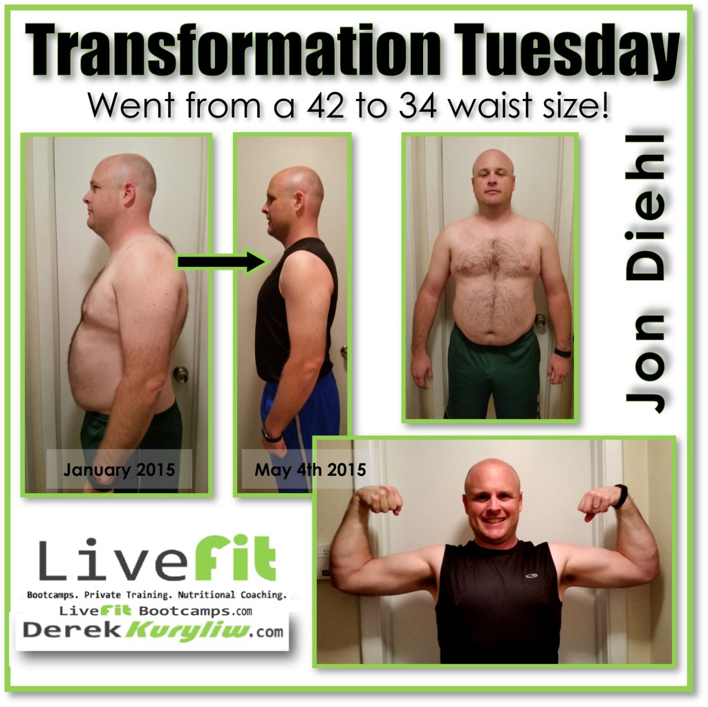 Transformation Tuesday fitness success Jon