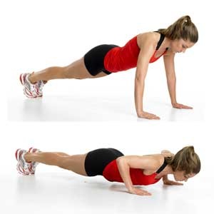 Pushups- Go all the way to the ground everytime. Use your knees to decelerate your decent and to boost your accent back to the top. Exhale on your way up each rep.