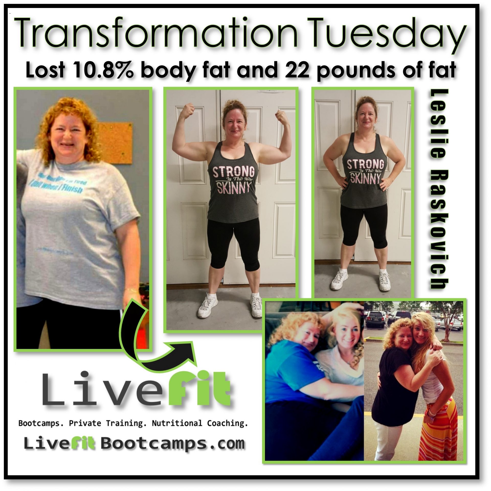 Just. Keep. Smiling. (Leslie’s Transformation Tuesday success story)