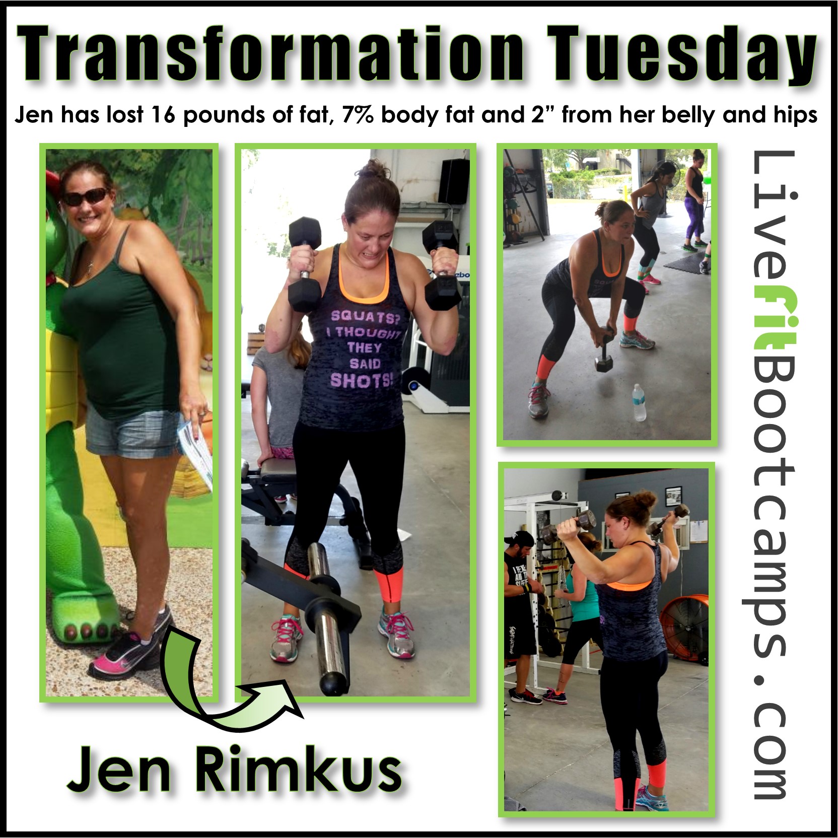 Jen drops 16 pounds of fat (Transformation Tuesday)