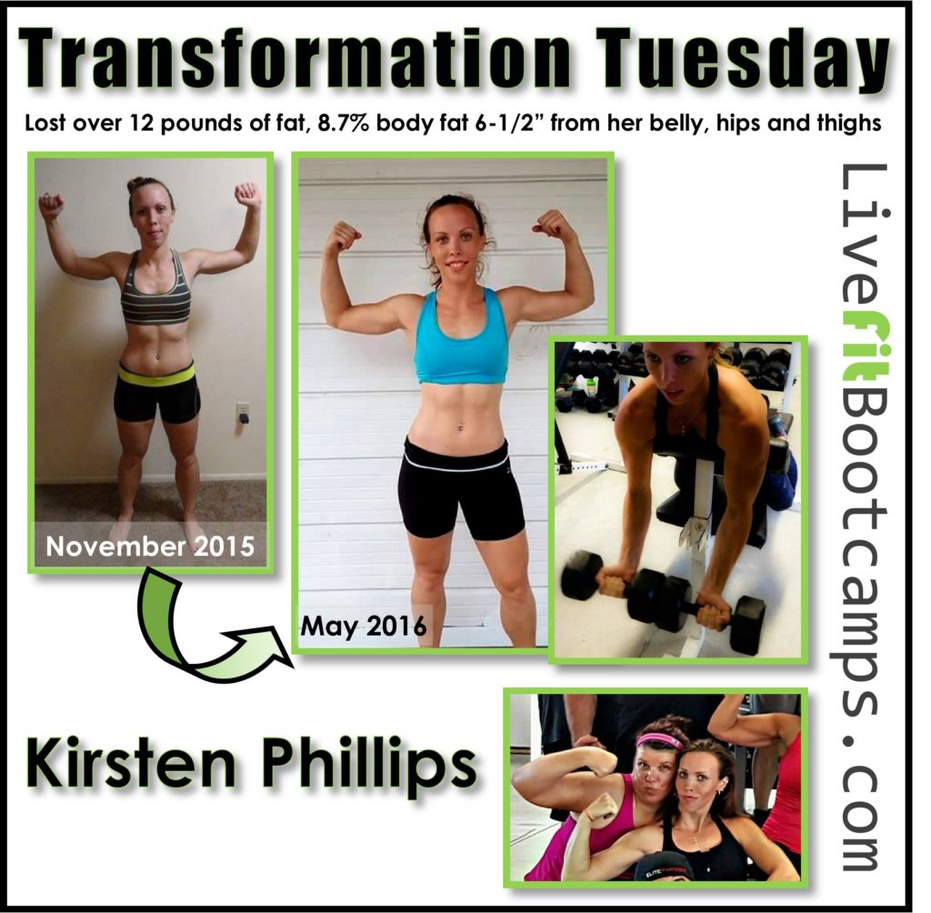 Kirsten Live Fit bootcamp trainer transformation boot camp