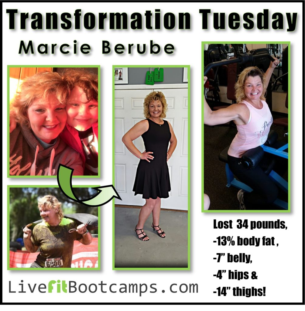 Marcie Berube transformation tuesday success mom fitness