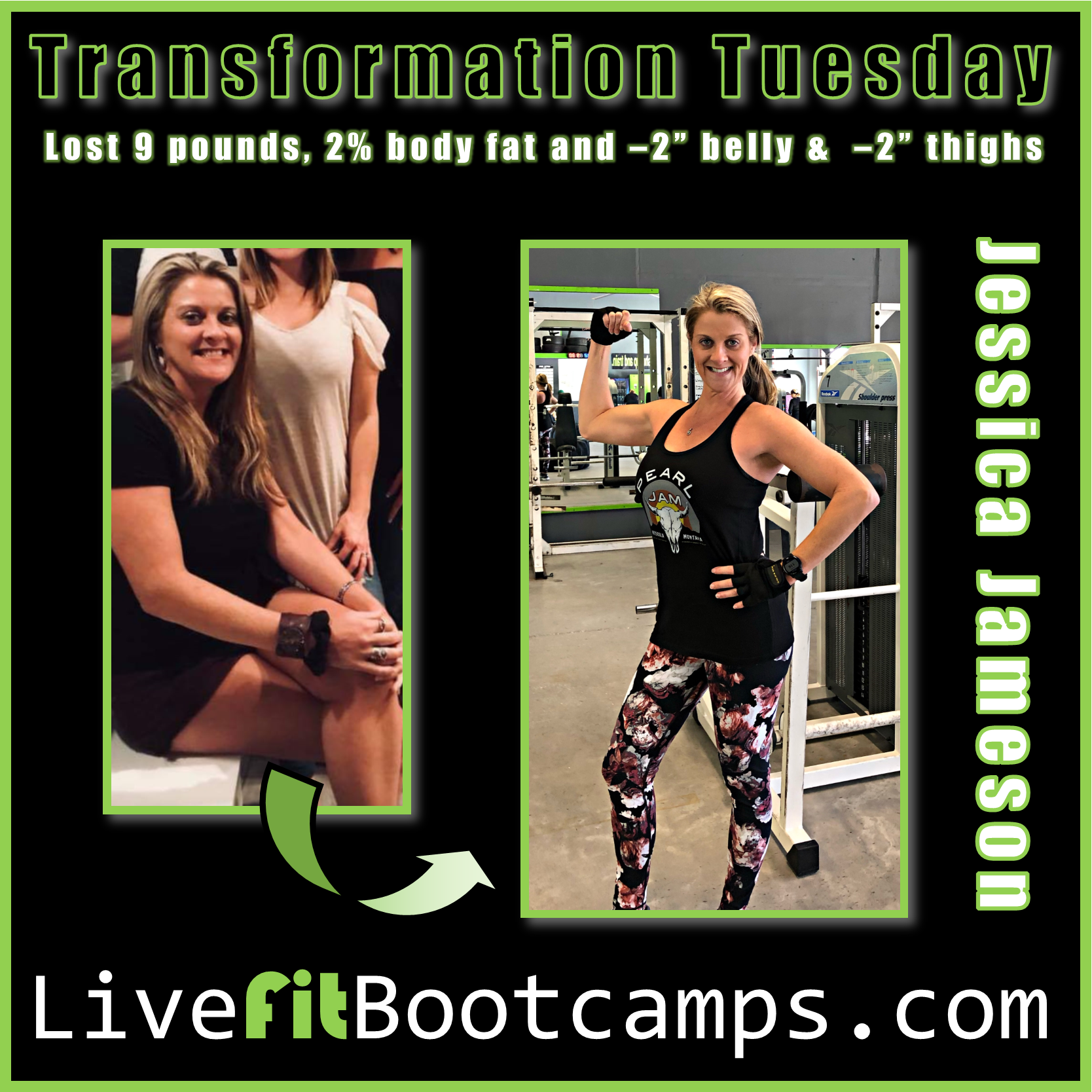 “I feel accomplished by being comfortable in my own skin” Jessica Jameson Mental & Physical Transformation!